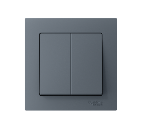 AtlasDesign Грифель Выключатель 2-клавишный сх.5, 10АХ, (в сборе с рамкой)  ATN000752  SE