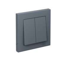 AtlasDesign Грифель Выключатель 2-клавишный сх.5, 10АХ, (в сборе с рамкой)  ATN000752  SE