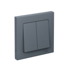 AtlasDesign Грифель Выключатель 2-клавишный сх.5, 10АХ, (в сборе с рамкой)  ATN000752  SE