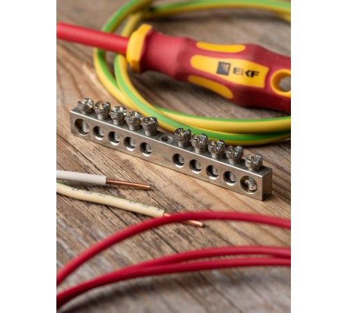 Шина "PE" 63.10 (никель) EKF PROxima  sn1-63-10  EKF