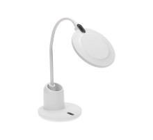 Светильник настольный с органайзером, LED, 12Вт, 3 цвета свечения, диммируемый, на основании, белый  75-0224  REXANT
