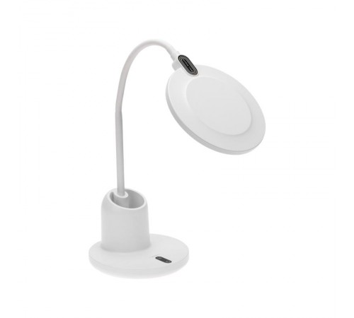 Светильник настольный с органайзером, LED, 12Вт, 3 цвета свечения, диммируемый, на основании, белый  75-0224  REXANT