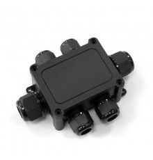 Распределительная коробка 6-вводная IP68 ПА66 40А 450В d5-14 мм 135х96х42 черная  PR08.13151  Промрукав