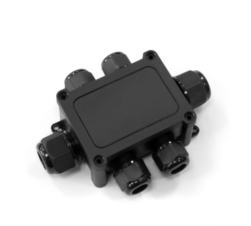 Распределительная коробка 6-вводная IP68 ПА66 40А 450В d5-14 мм 135х96х42 черная  PR08.13151  Промрукав