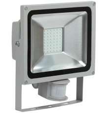 Прожектор светодиодный СДО 05-30Д SMD 30Вт 6500К IP44 серый, детектор  LPDO502-30-K03  IEK