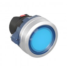 Головка кнопки плоская прозрачная с фиксацией, синяя, алюминий  M22P-FLLBA  DKC
