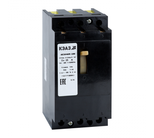 Выключатель автоматический  АЕ2046М-320-1,25А-12Iн-400AC-НР110AC/DC-У3  259764  КЭАЗ