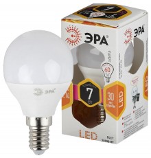 Лампа светодиодная LED 7Вт E14 220В 2700К smd P45 шар  Б0020548  ЭРА