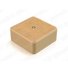 Коробка распределительная для о/п с кабель-каналом 75х75х28мм, IP40, цвет-ДУБ (80шт)  GE41215-12  GREENEL