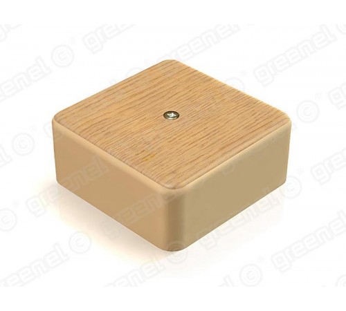 Коробка распределительная для о/п с кабель-каналом 75х75х28мм, IP40, цвет-ДУБ (80шт)  GE41215-12  GREENEL