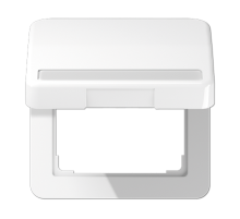 Крышка ударопрочная откидная с возвратной пружиной и полем для надписи 757 мм; белая  CD590BFNAKLWW  Jung