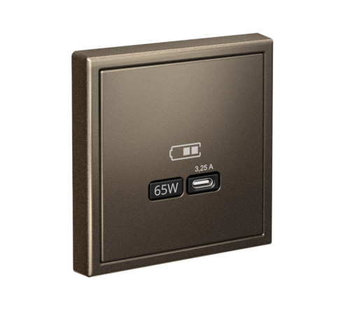 ArtGallery Мокко Розетка USB тип-С 65Вт высокоскор.заряд. QC, PD, механизм  GAL000627  SE