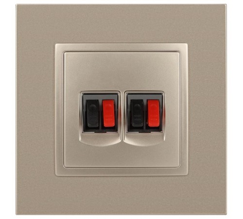 14-3112-04 Розетка аудио двойная, IP20, Эра Elegance, шампань  Б0034329  ЭРА