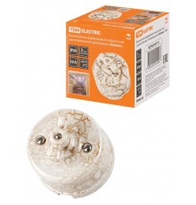 Выключатель фарфоровый поворотный 2-кл. с ручкой (бантик) 10А мраморный "Болонь"  SQ1820-0110  TDM