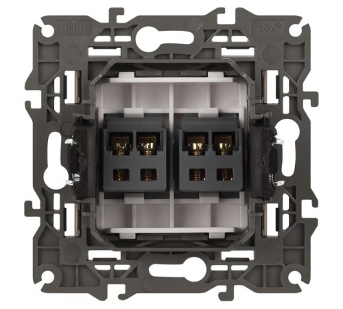 14-3112-04 Розетка аудио двойная, IP20, Эра Elegance, шампань  Б0034329  ЭРА