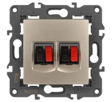 14-3112-04 Розетка аудио двойная, IP20, Эра Elegance, шампань  Б0034329  ЭРА