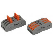 Клемма  NO-225-450 проходная 222-2413 с рычагами 3 полюса 0.08-2.5/4 мм2 (упаковка 1 шт.)  Б0067928  ЭРА