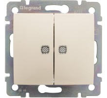 Valena Сл. кость Переключатель 2-х клавишный с подсветкой  774112  Legrand