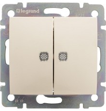 Valena Сл. кость Переключатель 2-х клавишный с подсветкой  774112  Legrand
