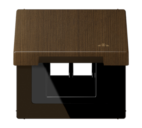 Накладка и крышка для двойных UAE розеток с символом "сеть"; металл; латунь Antik  ME2990KLLANAT  Jung