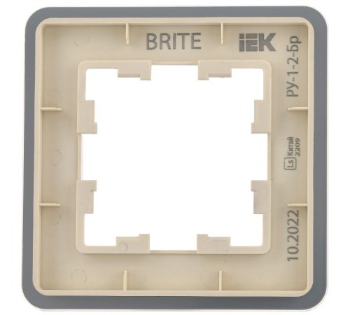 BRITE Рамка 1-ая РУ-1-2-Бр стекло песчаный RE  BR-M12-G-41-K98  IEK