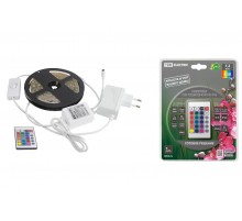 Комплект светодиодной ленты SMD5050-30 LED/м-12 В-7,2 Вт/м-IP65-RGB (3 м), 18 Вт, IR-контроллер   SQ0331-0236  TDM
