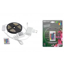 Комплект светодиодной ленты SMD5050-30 LED/м-12 В-7,2 Вт/м-IP65-RGB (3 м), 18 Вт, IR-контроллер   SQ0331-0236  TDM