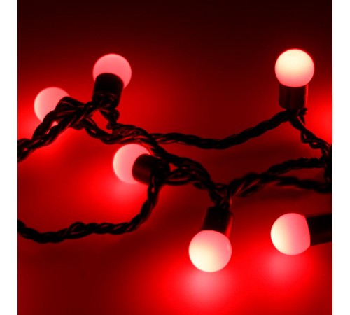 Светодиодная гирлянда ARD-BALL-CLASSIC-D17.5-10000-BLACK-100LED RED (230V, 7W)  025580  Arlight