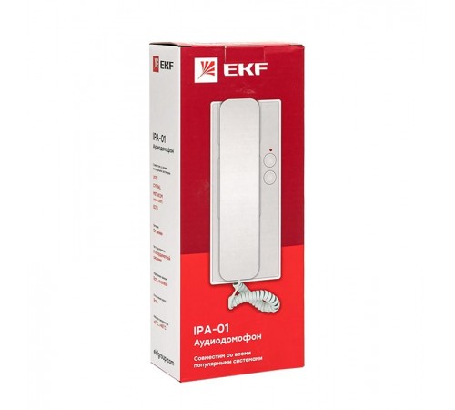 Аудиодомофон (аудиотрубка) IPA-01 бел. 2пр. IP20 EKF  int-ipa-01  EKF