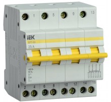 Выключатель-разъединитель (рубильник) трехпозиционный ВРТ-63 4п 25А  MPR10-4-025  IEK
