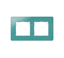 Simon 82 Рамка декоративная, 2 поста, Original, S82 Detail, аквамарин в белый горошек-белый  8200620-212  Simon