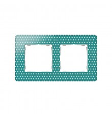 Simon 82 Рамка декоративная, 2 поста, Original, S82 Detail, аквамарин в белый горошек-белый  8200620-212  Simon