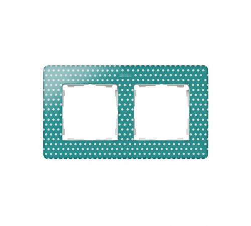 Simon 82 Рамка декоративная, 2 поста, Original, S82 Detail, аквамарин в белый горошек-белый  8200620-212  Simon