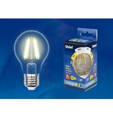 Лампа светодиодная LED-A60-7W/WW/E27/CL/MB GLM10TR LED "груша", прозр Серия Multibright. 3000K 100-50-10 .  UL-00002366  Uniel