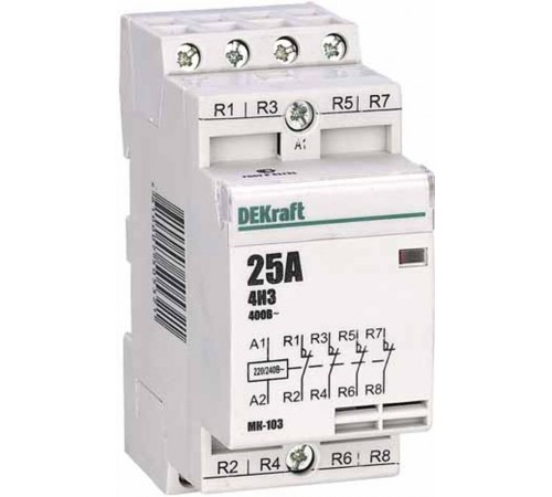 Контактор модульный 4НЗ 25А 230В МК-103  18070DEK  DEKraft