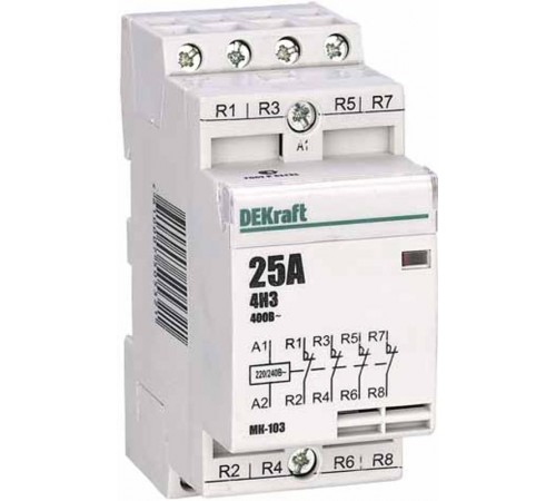 Контактор модульный 4НЗ 25А 230В МК-103  18070DEK  DEKraft