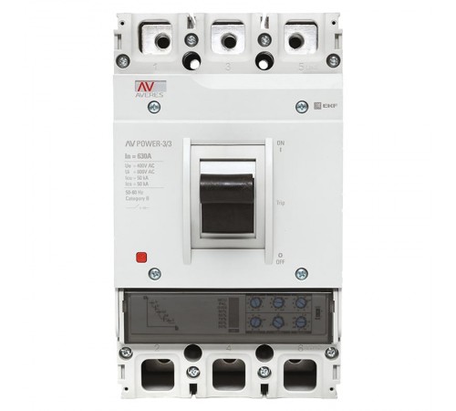 Выключатель автоматический AV POWER-3/3 630А 50kA ETU2.0  mccb-33-630-2.0-av  EKF