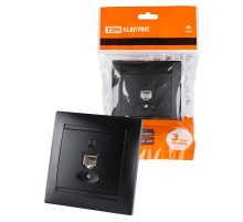 Розетка компьютерная RJ45 графит "Лама"  SQ1815-0616  TDM