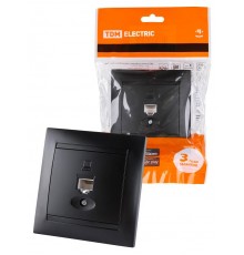 Розетка компьютерная RJ45 графит "Лама"  SQ1815-0616  TDM