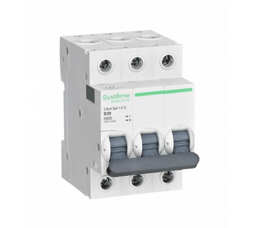 Выключатель автоматический трёхполюсный 20А B 4.5kA City9  C9F14320  SE