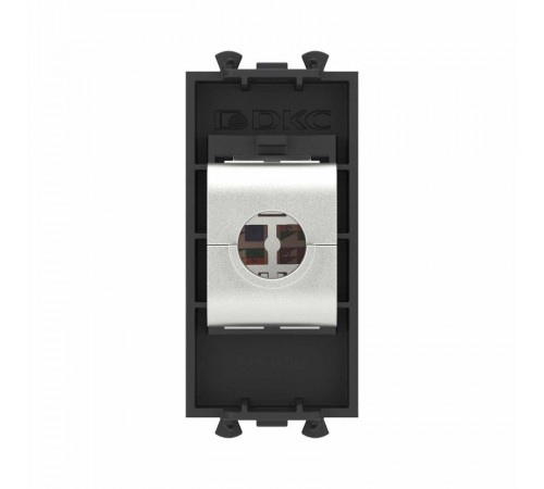 Компьютерная розетка RJ-45 без шторки модульная, кат.6А экранированная, "Avanti", "Черный матовый", 1 модуль  4412771  DKC