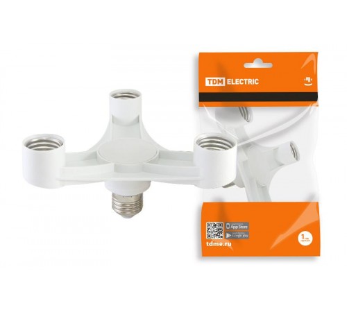 Переходник Е27-3хЕ27, белый,  SQ0335-1016  TDM