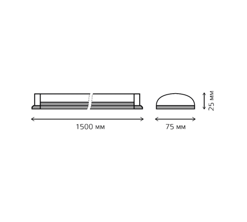 Светильник светодиодный линейный призма IP40 1492*75*25мм 50W 5000lm 4000K WLF-2 сталь 1/20  814426250  Gauss