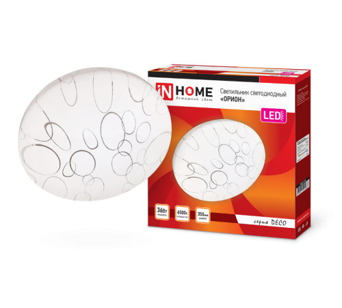 Светильник светодиодный серии DECO 36Вт 230В 6500К 2340лм 350х55мм ОРИОН  4690612025087  IN HOME