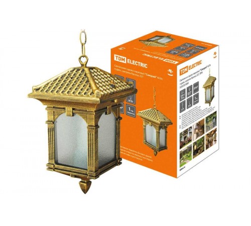 Светильник садово-парковый НСУ Самурай 60Вт ЛН/КЛЛ/LED Е27 IP54 подвес, шагрень/бронза  SQ0330-0080  TDM