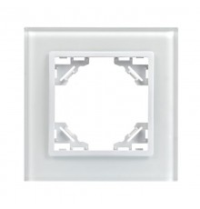 Минск Рамка 1-местная стеклянная белая Basic  ERM-G-401-10  EKF
