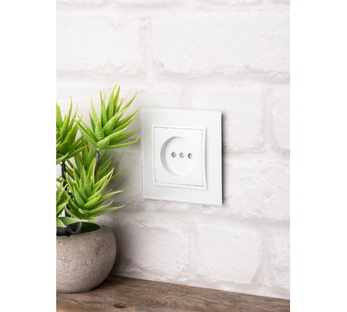 Минск Рамка 1-местная стеклянная белая Basic  ERM-G-401-10  EKF