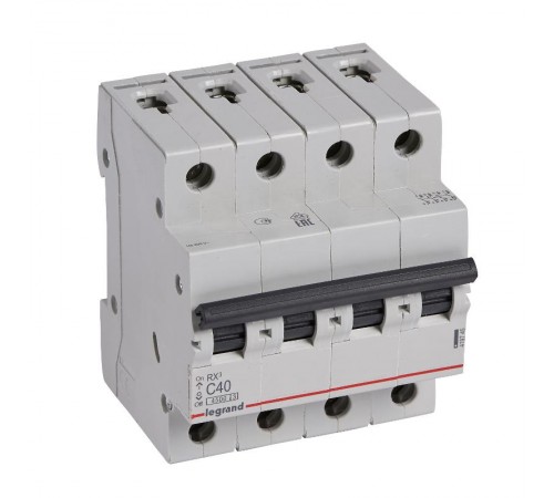 Выключатель автоматический четырехполюсный RX3 4500 40А C 4,5кА  419745  Legrand