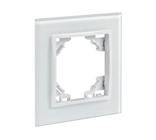 Минск Рамка 1-местная стеклянная белая Basic  ERM-G-401-10  EKF