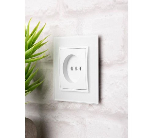 Минск Рамка 1-местная стеклянная белая Basic  ERM-G-401-10  EKF